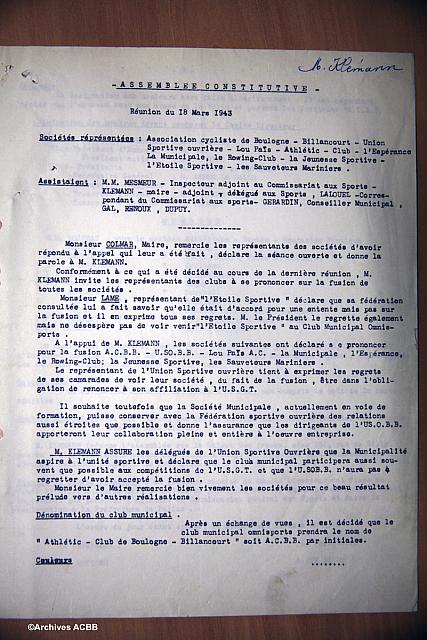 1943 Assemblee Constitutive de l'ACBB 1