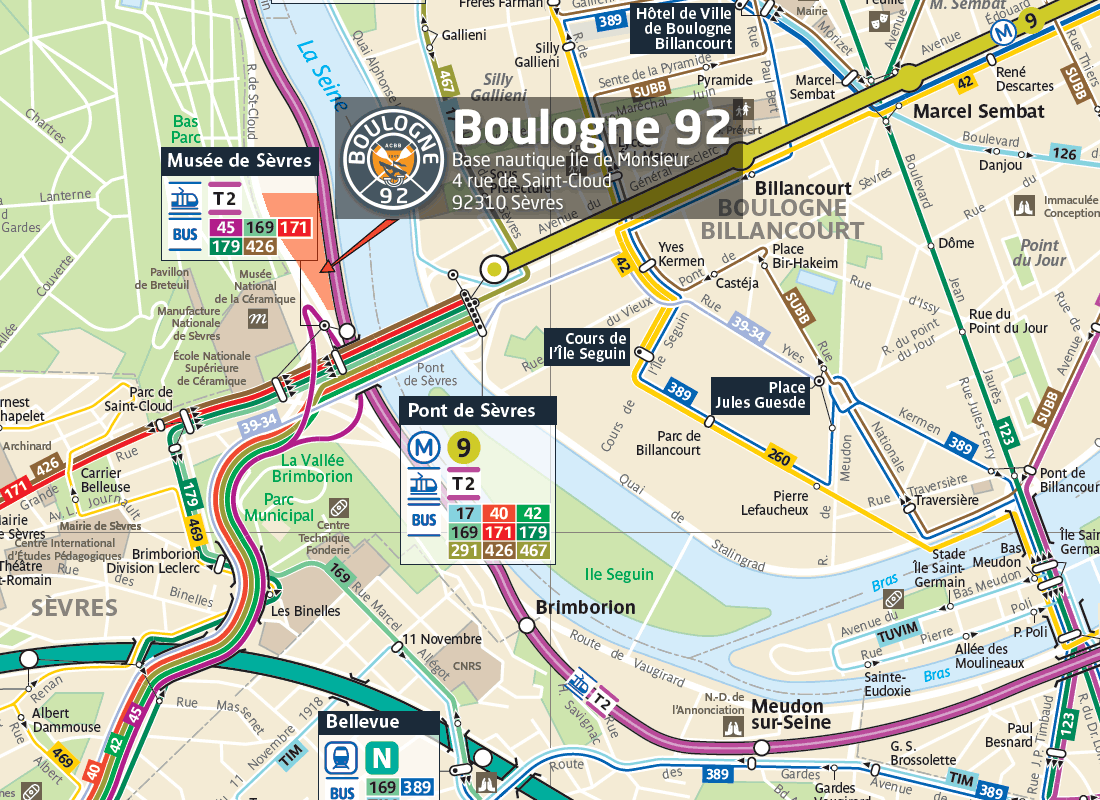 Boulogne 92 plan des transports